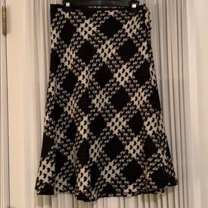 Express Black and Cream A-Line Skirt